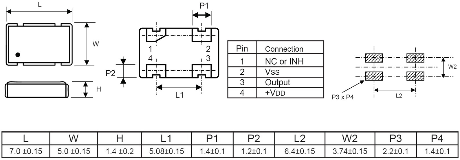 גבישים - אוסילטור SMD לאלקטרוניקה